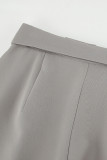 Street Solid Fold Loose High Waist Straight Solid Color Bottoms