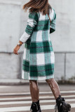 British Style Elegant Plaid Contrast Turn-back Collar Outerwear
