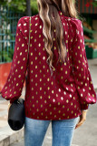 Elegant Bronzing Hollowed Out Half A Turtleneck Tops