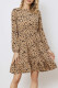 College Print Patchwork O Neck A Line Dresses