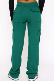 Casual Solid Pocket Skinny Mid Waist Solid Color Bottoms