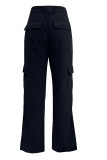 Casual Solid Pocket Skinny Mid Waist Solid Color Bottoms