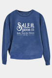 Women Printed Round Neck Long Sleeve Sweatshirt