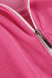 Casual Street Solid Zipper Turndown Collar Long Sleeve Two Pieces