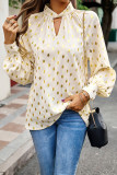 Elegant Bronzing Hollowed Out Half A Turtleneck Tops