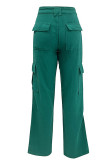 Casual Solid Pocket Skinny Mid Waist Solid Color Bottoms