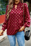 Elegant Bronzing Hollowed Out Half A Turtleneck Tops