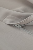 Street Solid Fold Loose High Waist Straight Solid Color Bottoms