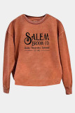 Women Printed Round Neck Long Sleeve Sweatshirt