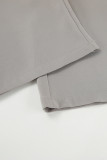Street Solid Fold Loose High Waist Straight Solid Color Bottoms