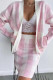 Celebrities Elegant Plaid Contrast V Neck Long Sleeve Two Pieces