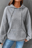 Casual Plaid Pocket Hooded Collar Tops