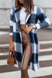 British Style Elegant Plaid Contrast Turn-back Collar Outerwear