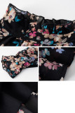 Celebrities Elegant Floral Patchwork Turtleneck Tops
