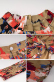 Elegant College Geometric Print Bandage Half A Turtleneck A Line Dresses