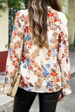 Celebrities Elegant Floral Patchwork Turtleneck Tops