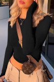 Daily Simplicity Solid O Neck Tops
