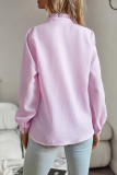 British Style Solid Patchwork Lotus Leaf Collar Tops