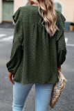 Elegant Solid Flounce O Neck Tops