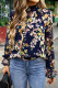 Celebrities Elegant Floral Patchwork Turtleneck Tops