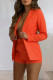 Chic Solid Lapel Long Sleeve Suit Coat+Slim Suit Shorts Two-piece