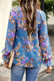 Celebrities Elegant Floral Patchwork Turtleneck Tops