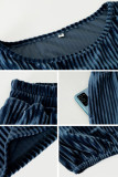 Elegant Solid Pocket O Neck Long Sleeve Two Pieces