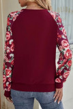 Casual Floral Patchwork O Neck Tops