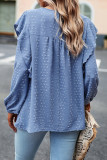 Elegant Solid Flounce O Neck Tops