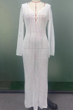 Sexy Solid Hollowed Out Swimwears Cover Up