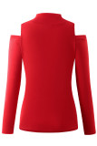 Elegant Solid Lace Turtleneck Tops