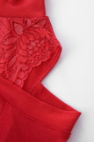Elegant Solid Lace Turtleneck Tops