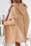 Street Solid Asymmetrical Solid Color Hooded Collar Tops