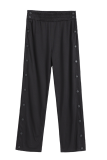 Casual Sportswear Solid Buckle Loose High Waist Wide Leg Solid Color Bottoms