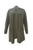 Casual Solid Pocket Cardigan Collar Outerwear