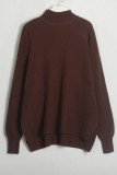 Casual Simplicity Solid Turtleneck Long Sleeve Two Pieces