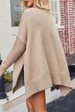 Casual Simplicity Solid Slit V Neck Tops