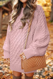 Elegant Solid Hollowed Out O Neck Long Sleeve Dresses