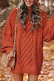 Elegant Solid Hollowed Out O Neck Long Sleeve Dresses