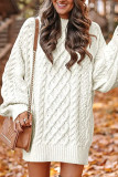 Elegant Solid Hollowed Out O Neck Long Sleeve Dresses