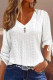 Casual Solid Hollowed Out Draw String V Neck Tops