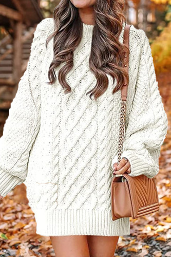 Elegant Solid Hollowed Out O Neck Long Sleeve Dresses
