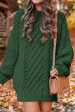 Elegant Solid Hollowed Out O Neck Long Sleeve Dresses
