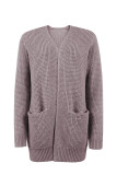 Elegant Solid Pocket V Neck Outerwear
