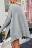 Casual Simplicity Solid Slit V Neck Tops
