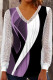 Elegant Print Lace Hollowed Out V Neck Tops