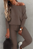 Fashion Casual Solid Patchwork Long Sleeve Two Pieces