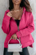 Casual Solid Pocket Hooded Collar Tops