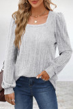 Simplicity Solid Patchwork Square Collar Tops