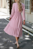 Celebrities Elegant Solid Patchwork V Neck Waist Skirt Dresses